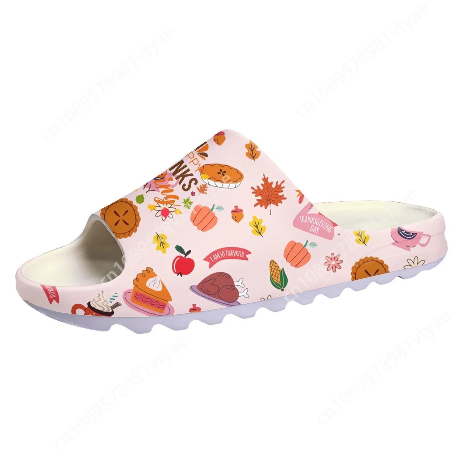 

Thanksgiving Day Festival Custom Soft Sole Sllipers Mens Womens Teenager Fashion Home Clogs Custom Water Shoes on Shit Sandals