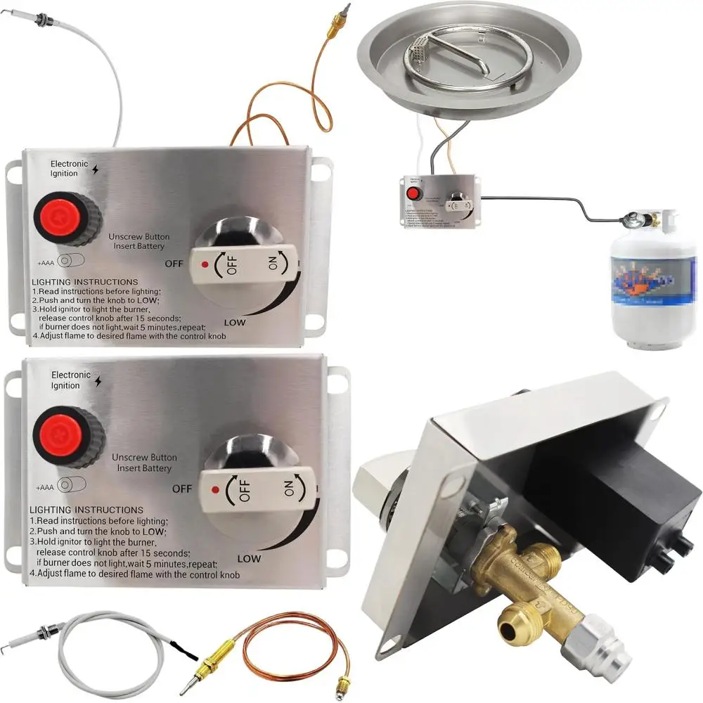 

Панель управления газовым очагом на пропане с защитой от погасания пламени и регулятором температуры для мощности до 50 000 BTU