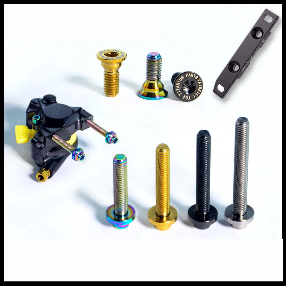 1pcs Titanium Alloy Flat Mounting Screw Bicycle Brake Abalone Direct Installation Screws Repair And Modification Bolt ﻿
