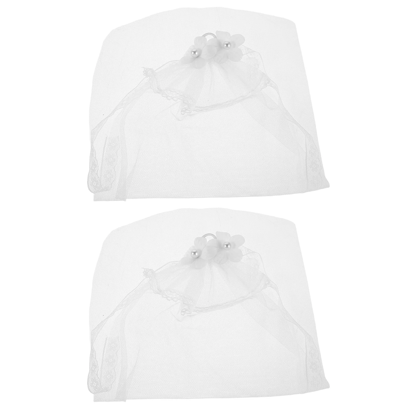 

2Pcs Mini Bridal Veil Tulle Headpiece Cute Wedding Photography Accessories Tiny Bridal Veils for Miniature Wedding