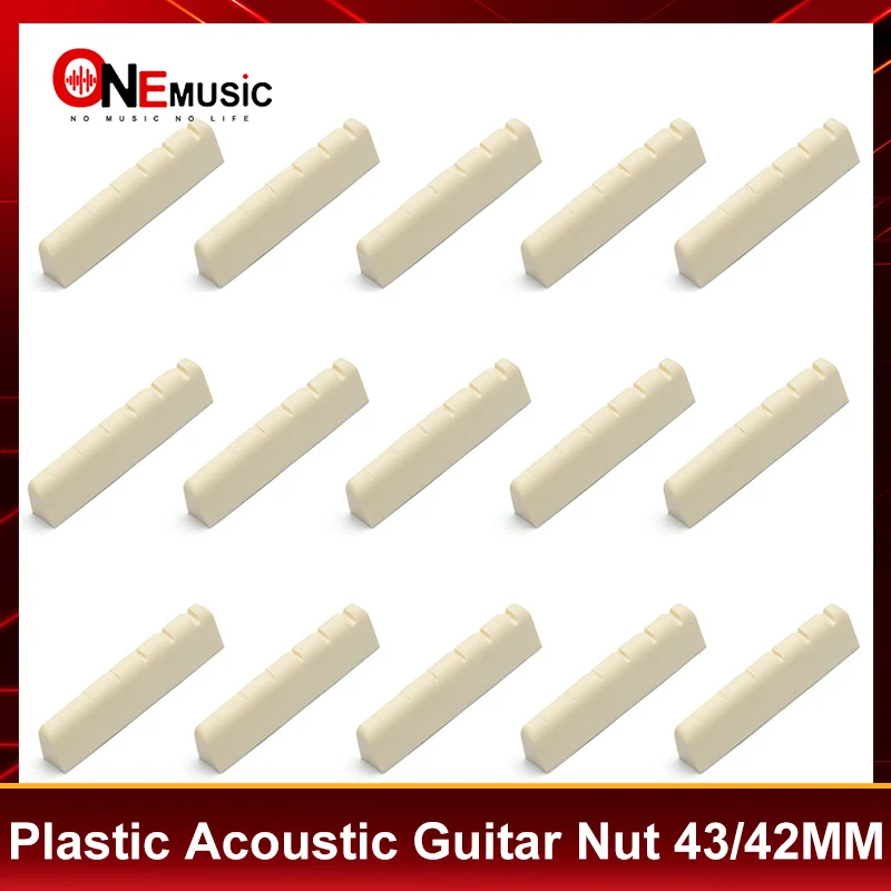 100Pcs Acoustic Guitar Nut Folk Guitar Nut Plastic 43/42MM R320/R400 Ivory