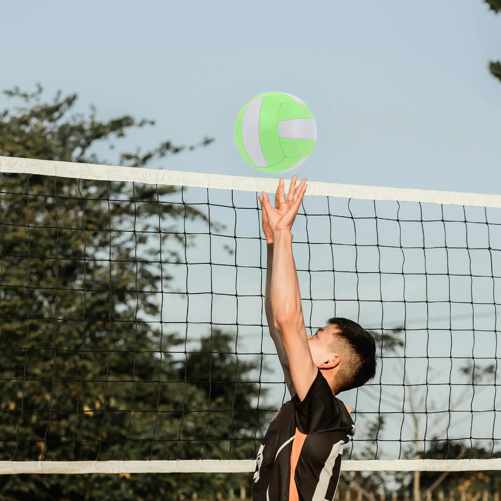 Soft Volleyball Size 5 Official Indoor Competition Training Ball Inflatable Junior High School Student Green White