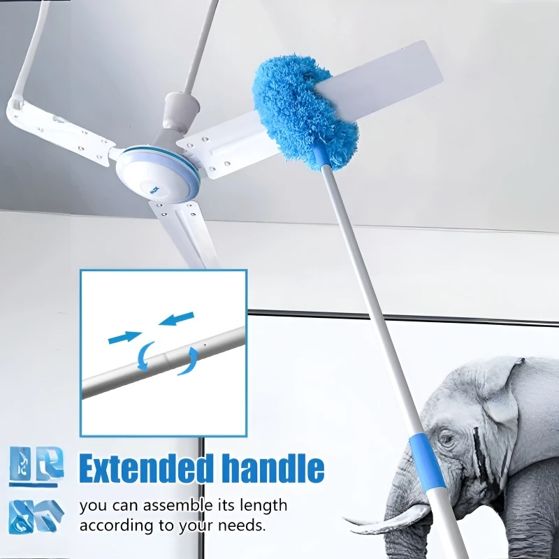 Round Duster Ceiling Fan Cleaning Brush Adsorbs Dust Doesn't Fly Around Household High-rise Ceiling Cleaning Tools