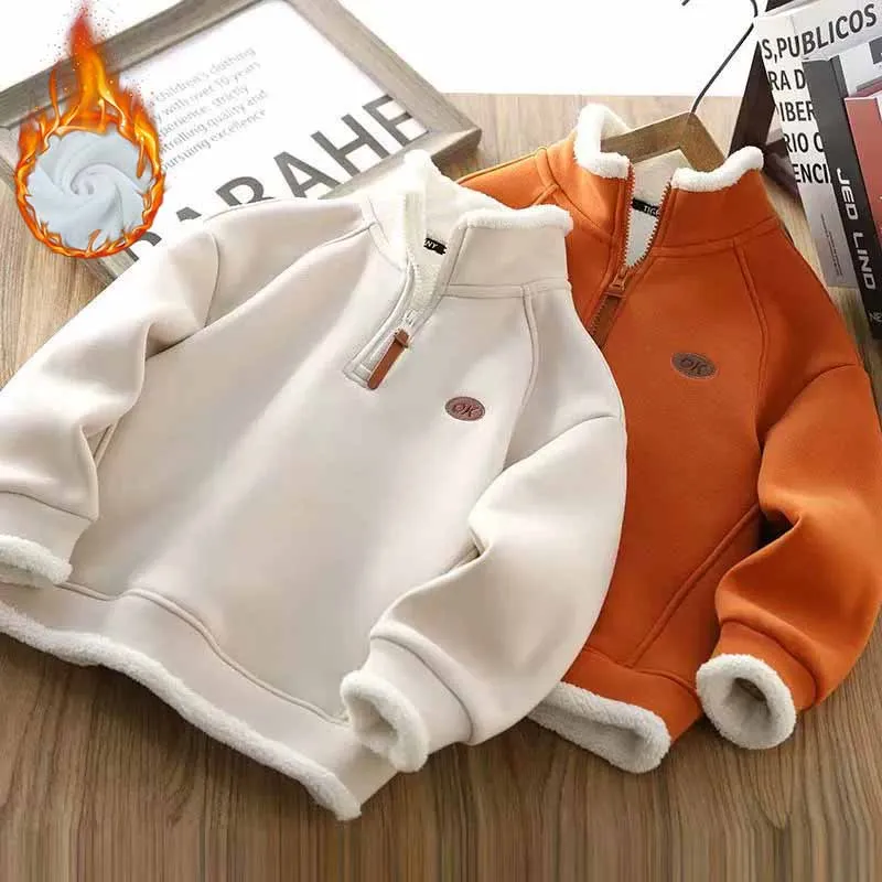 

Winter Children's Lambswool Sweatshirt Boys Fleece Pullover Girls Thicken Warm Jumper Autumn Kids Long-Sleeved Casual Clothes