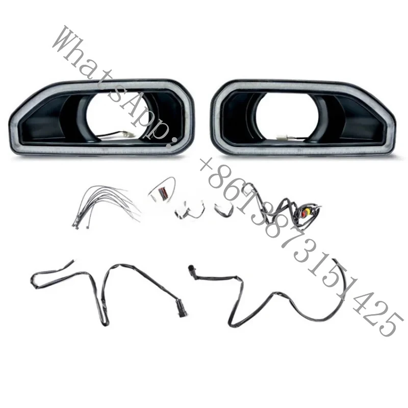 Suitable New Style Aesthetic with Daytime Running White LED Headlight Fog Car Light Outer Frame Decoration Modified