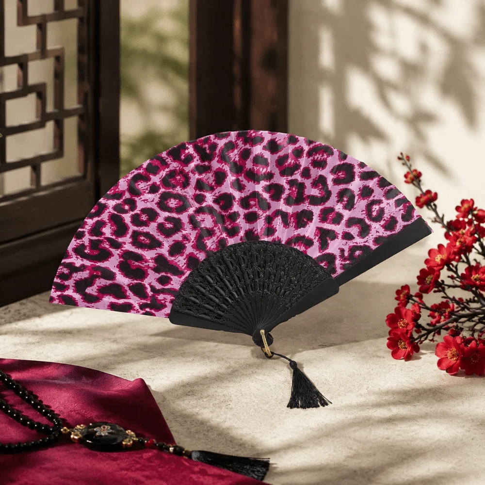 Fashion Collapsible Folding Fan Tassel Decorative Cloth Fan Handheld Dance Fan Summer Season