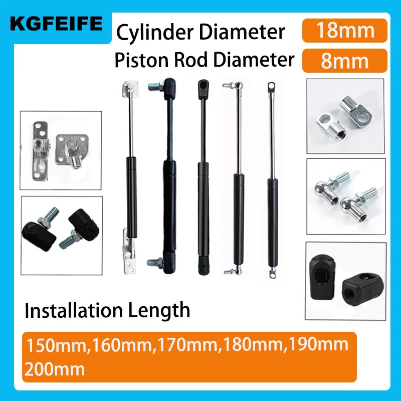 

1PC 150-200mm 10kg-45kg/100N-450N Universal Strut Bars Furniture Strut Bar Gas Shock Absorber Hydraulic Lift Kitchen Cabinet