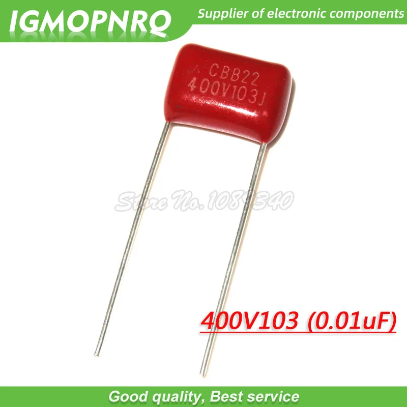 10PCS 400V103J 0,01 UF 10NF 103 400V Pitch 10MM CBB Polypropylen film kondensator 400V103J-P10