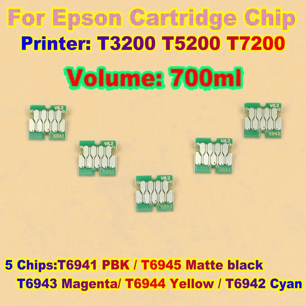 Chips For Epson T5200 Chip T3200 Tank Chip Ink Cartridge Chips for Epson SC T3200 T5200 Cartridge Chip T6941-T6945 T7200 Chips