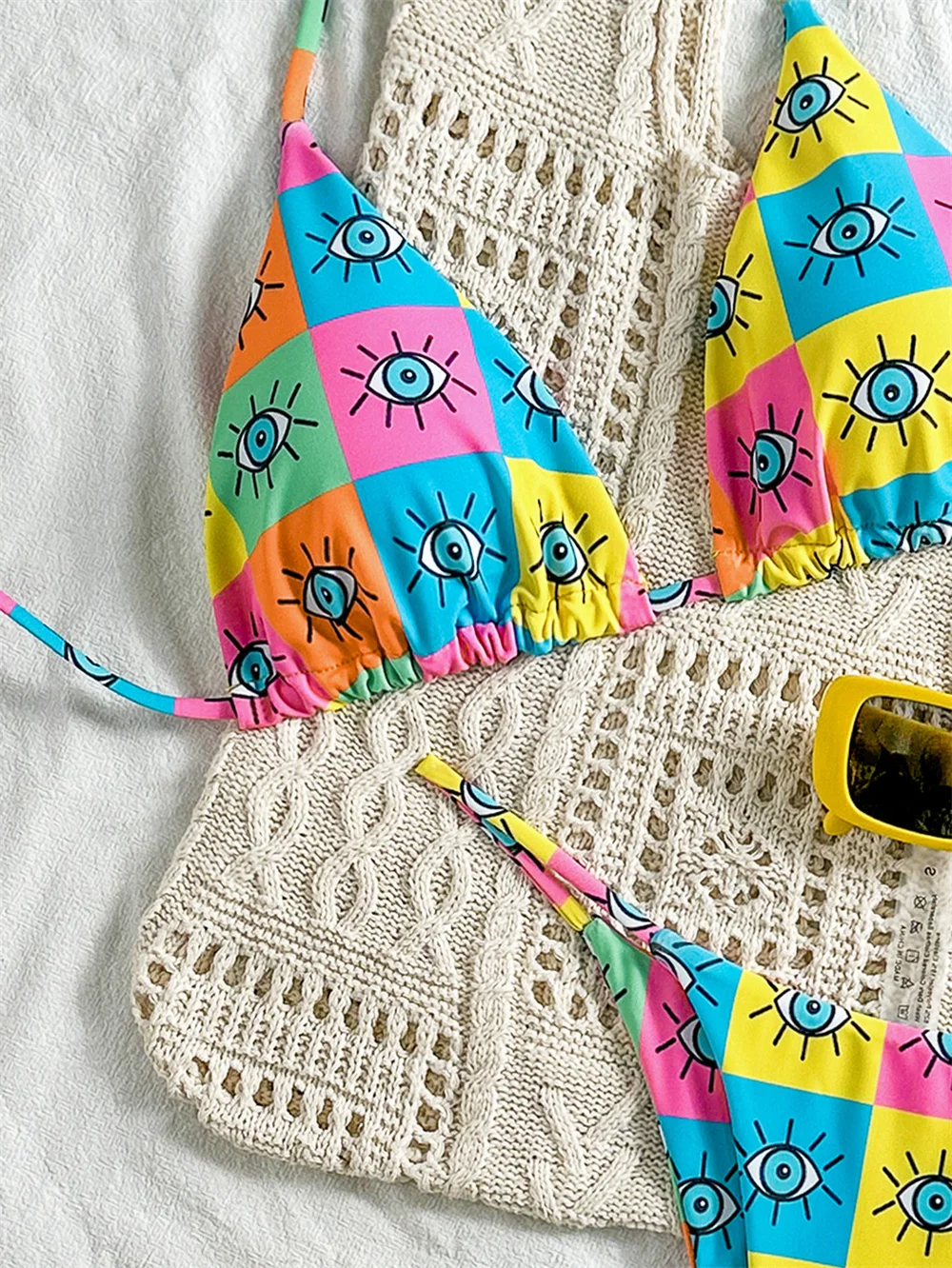 الفقرة برايا الملونة المطبوعة الرسن ملابس السباحة البرازيلي بيكيني مجموعات 2025 مثير ضمادة النساء ملابس السباحة Biquini انقسام ثوب السباحة #3