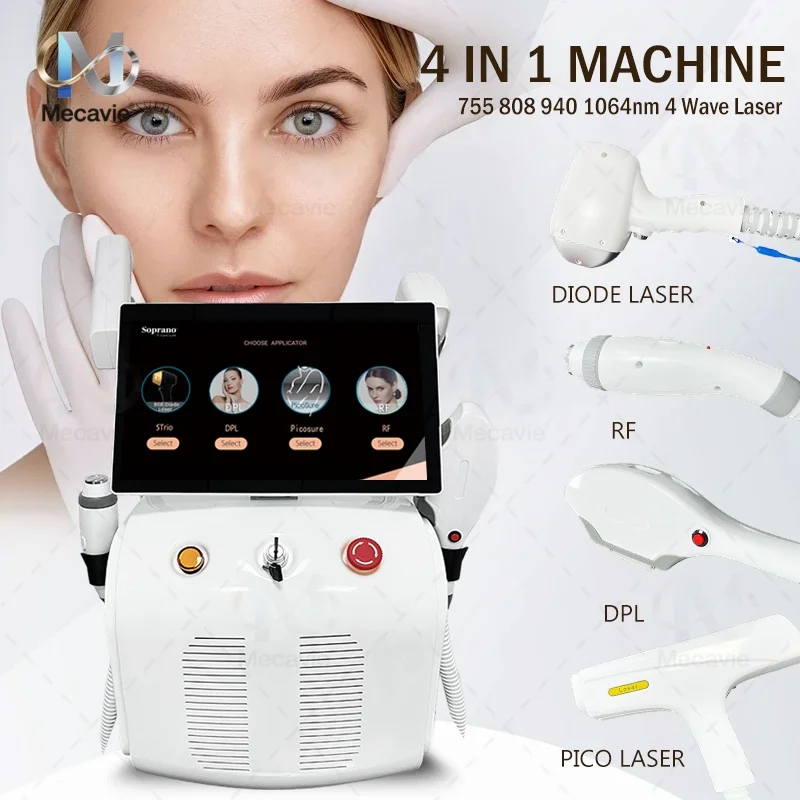 4in1 سوبرانو التيتانيوم الجليد البلاتين RF ديود 755 808 940 1064nm 4 موجة الليزر ND YAG آلة إزالة الشعر غير مؤلم 2026 #2