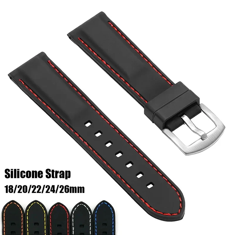 

Universal Silicone Strap Sport Watchband for Seiko Waterproof Wrist Band Men Women Replacement Bracelet 18mm 20mm 22mm 24mm