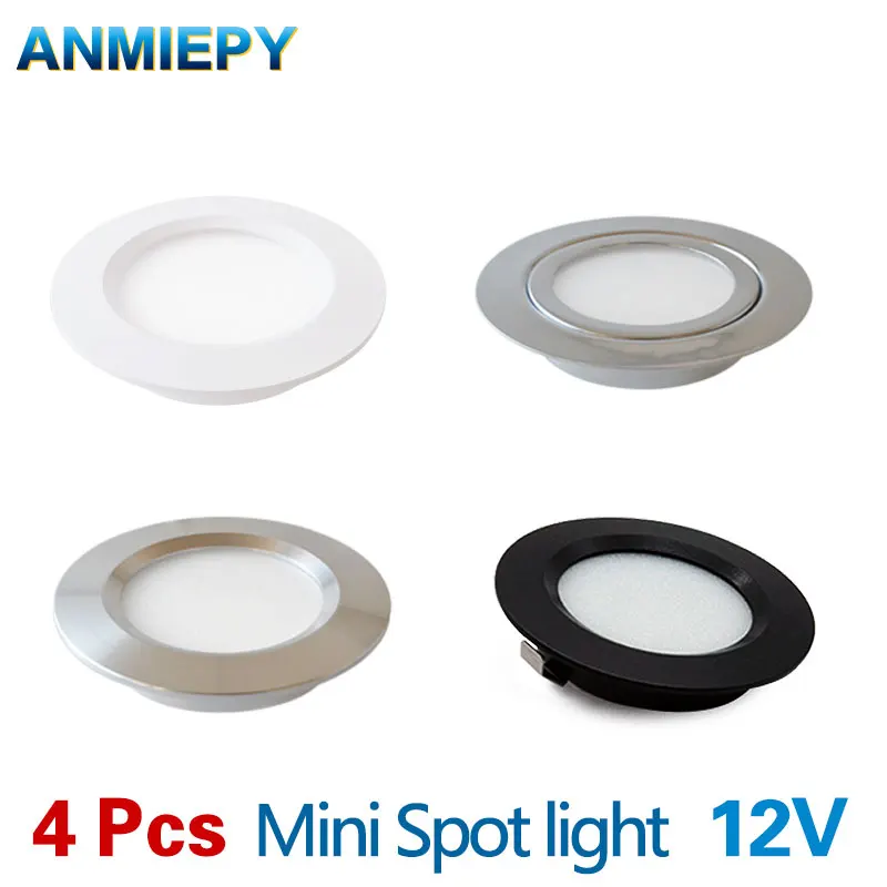 4Pcs LED 미니 스포트 라이트 캐비닛 램프 옷장 빛 IP65 방수 12V 5 W 3W 7W 천장 숨겨진 Downlight 울트라 얇은 스포트 라이트