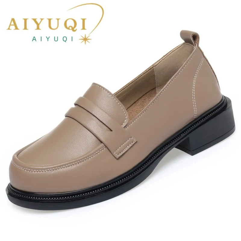 AIYUQI Loafer Shoes Woman 2024 New Genuine Leather Spring Shoes Woman Slip-on One Foot Big Size 41 42 43 Non-slip Shoes Ladies