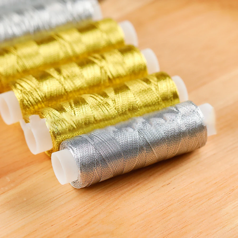 200m Of Glossy Silver And Gold Embroidery Thread For Diy Knitting And Sewing Making Gold Silver Thread Repalcement