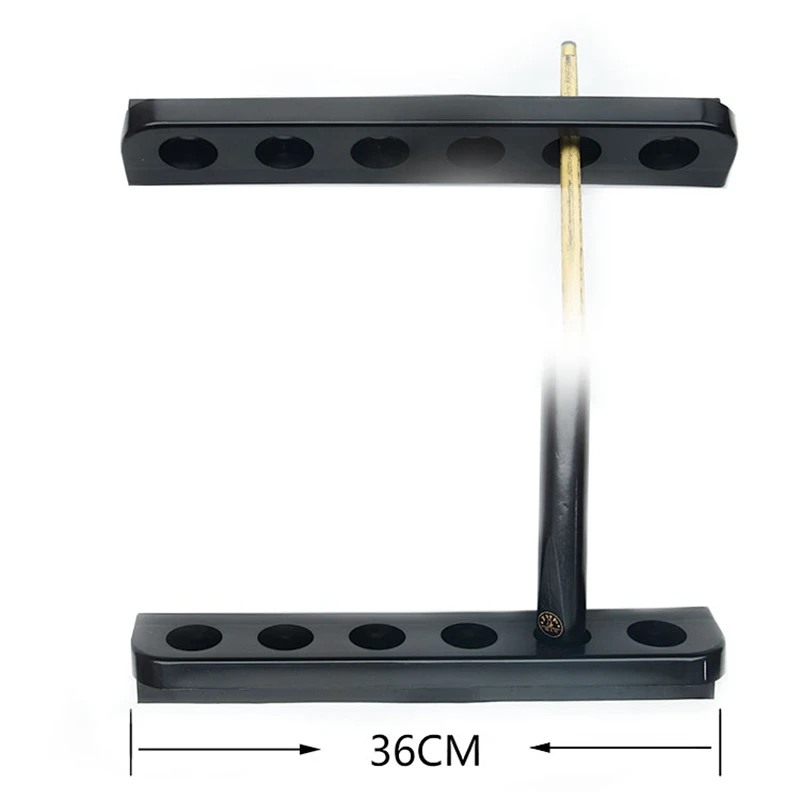 6 Holes Pool Stick Holder Stand Cue Rack Billiard Tool Space Saving Wall Mount Pool Cue Holder