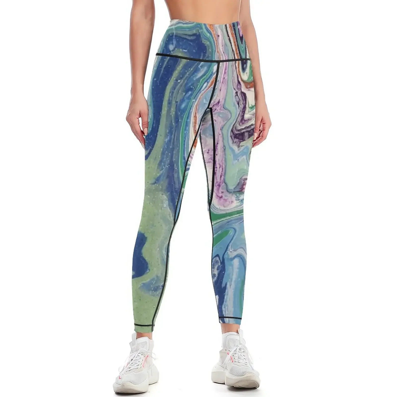 

Wet Paint Pour Art Leggings Women's sports Sportswear woman gym sporty woman push up Womens Leggings