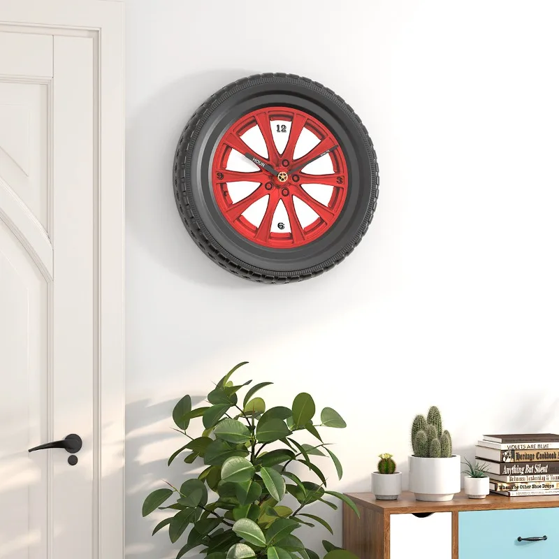 

Creative Tire Wall Clocks Living Room Wall Watch Bedroom Silent Ornaments Clock Modern Home Interior Decoration Accessories