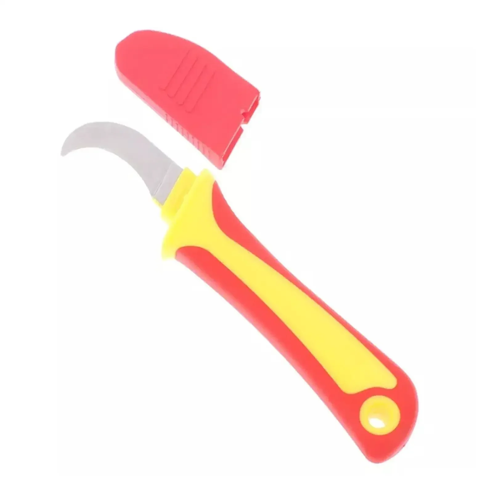 Isoliertes Messer für Elektriker, Abisolierer, Kabelabisolierschere, Gerade und gebogene Klinge, Gummigriff – Detail 8