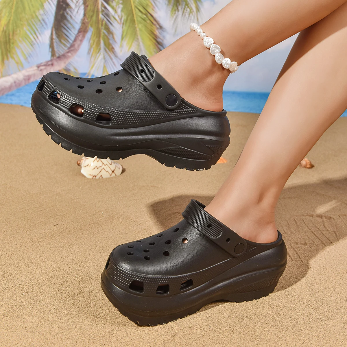 Eva Platform Thick-soled Slippers Woman Popular Design Shoes Non-slip Outdoor Slippers Unique Features Women Sandals 5467