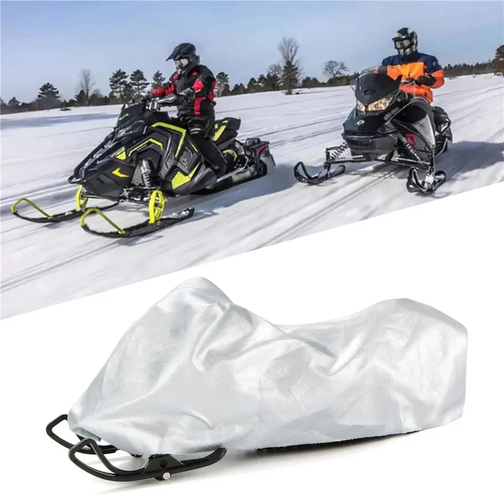 

1Pc Universal Waterproof Dustproof Anti-UV Multifunction Trailer Sled Cover Winter Outdoor Silver Snowmobile Motorcycle Cover