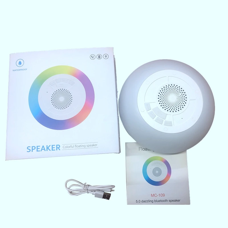 Waterproof Shower Speaker Bluetooth Bathroom FM Radio RGB 5W TWS Bluetooth Speakers Box With Microphone On Water