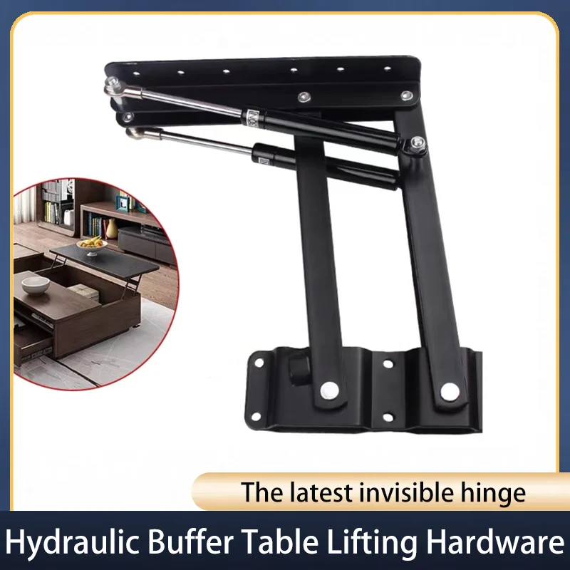 

New Hydraulic Buffer Table Lift 2Pcs Folding Spring Tea Table Lift Hinge Hidden Furniture Hardware Accessories for Table Legs