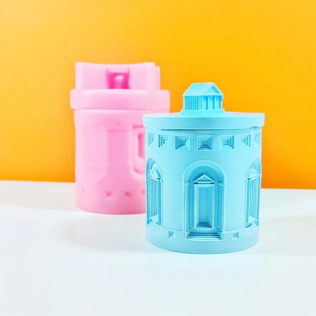 European Style Castle Wax Cup Vase Flower Pot Pen Holder Silicone Mold Gypsum form Scented Stone Ornaments Homemade Handicraft