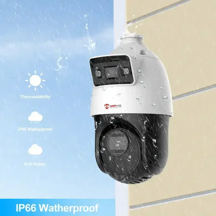 Anpviz 4MP PTZ Camera 25X Zoom Camera Security Support Smart Tracking 330ft IR distance Built in SD Card Slot Max 256GB H.265+