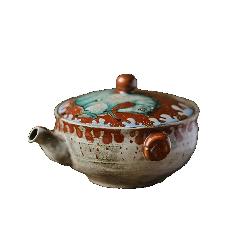 

Чайник из керамики с фильтром, бытовой, керамический ручной чайник для дома, японский чайный сервиз, чайник-бутылка, чайник-пушка для заваривания чая