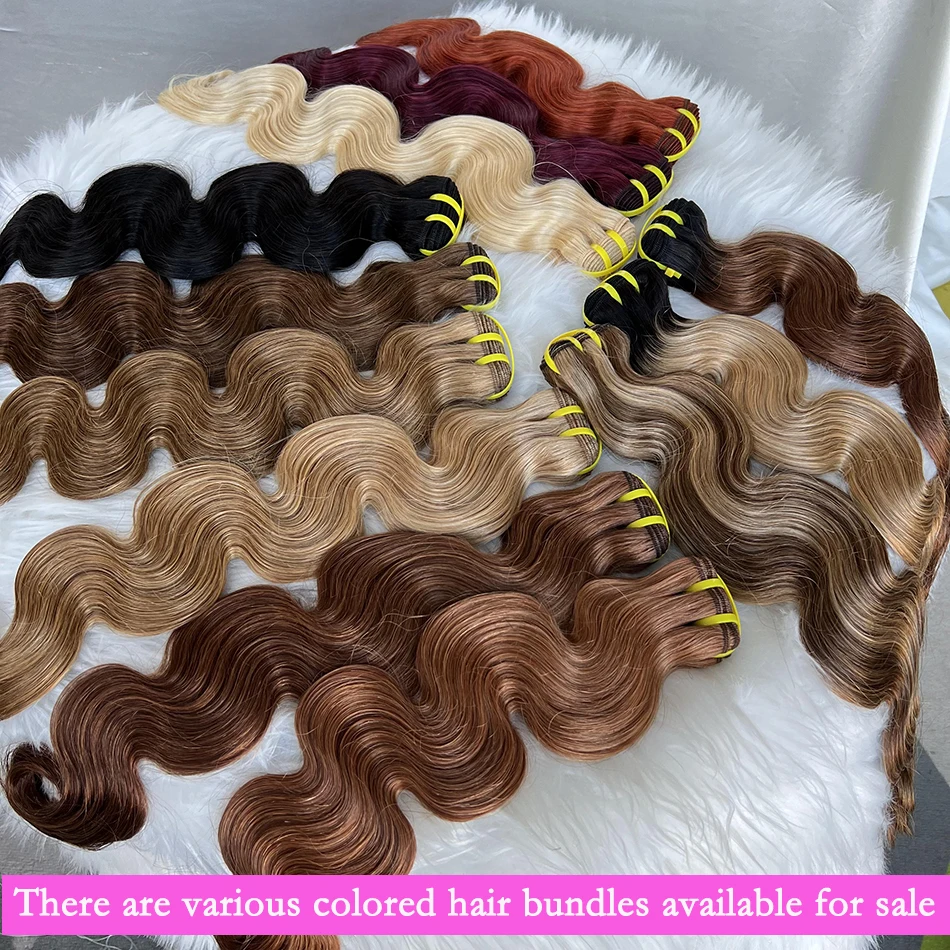 P4/27 Colored Body Wave 10A Highlight Bundles Human Hair Brazilian Brown 30 Inch 100% Virgin Hair Weave Extensions For Women