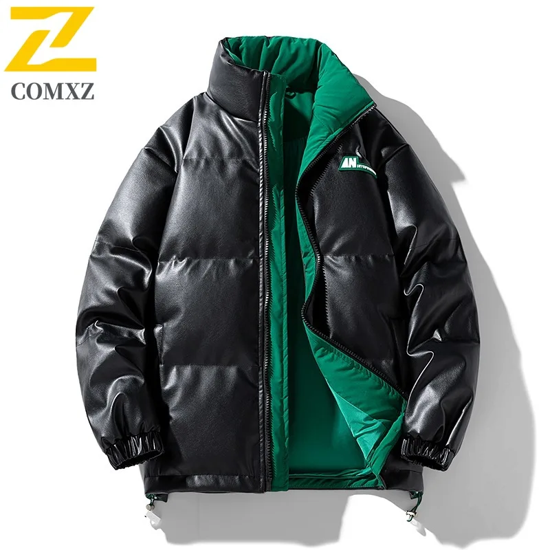 COMXZ Fashion Stand Collar Men Down Coat Outdoor Biking Wind Resistant Warmth Parka Solid Color Trip Cold Proof Winter Coats