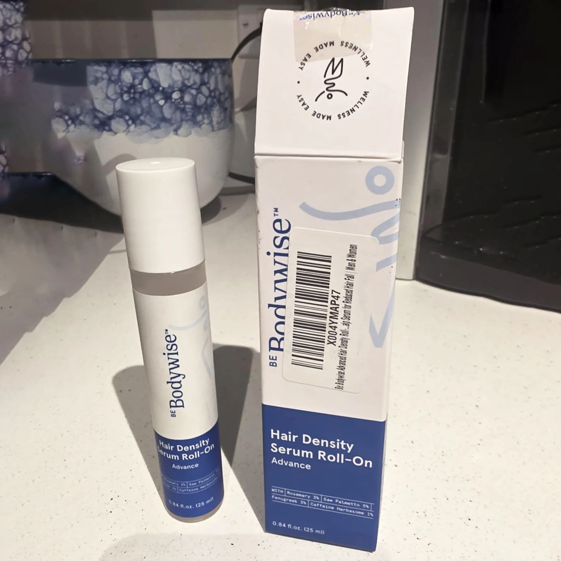 Be Bodywise Advanced Hair Density Roll-On Serum Anticaída y Crecimiento con Saw Palmetto y Romero para Reducir la Caída del Cabello en Hombres y Mujeres