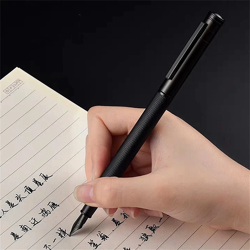 Hongdian 1850 Black Forest Metal Fountain Pen Titanium Black EF/F