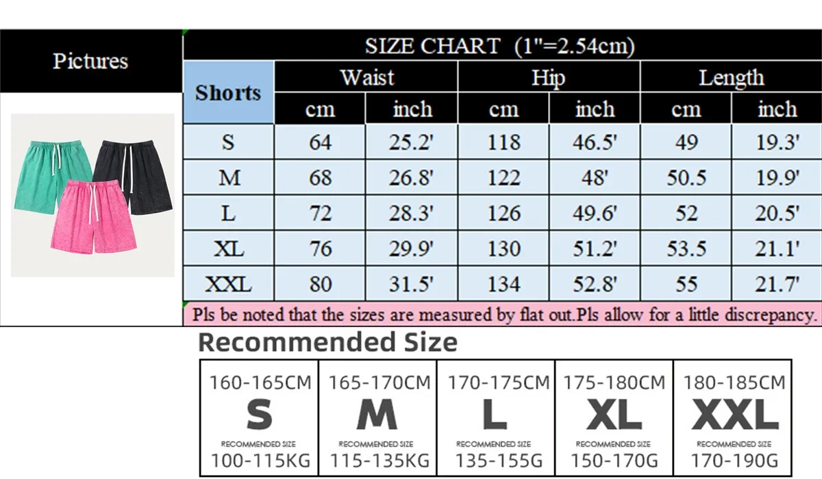 290 Gsm Cotton Men's Acid Wash Shorts Summer Casual Vintage Hip Hop Loose Shorts