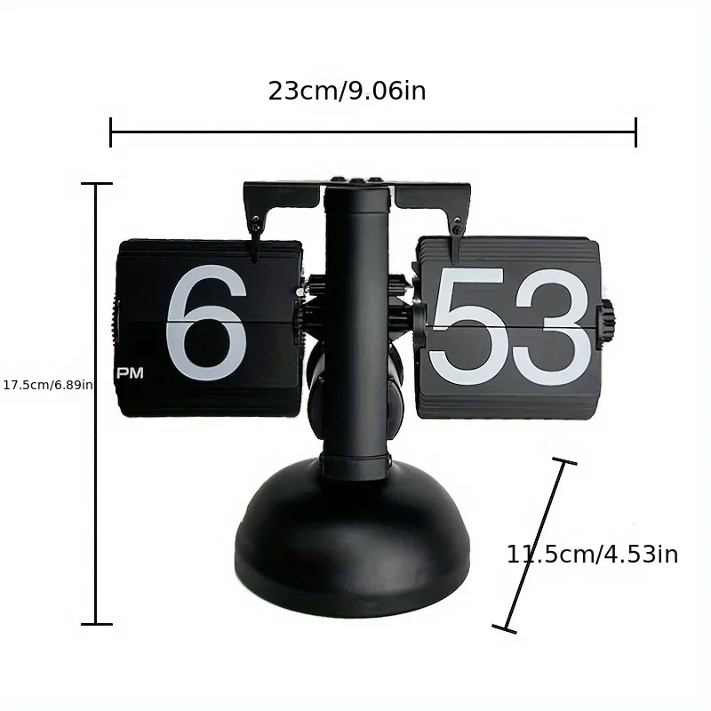 

1 piece white stainless steel automatic page-turning clock, unique home and office decor