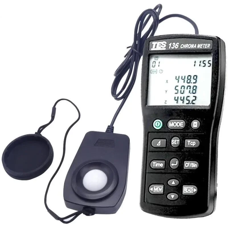 Digital Chroma Meter Illuminometer Meter with Data Logger Function TES136