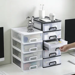 Clear Desktop Storage Box with Drawer Heightened Table Organizer Plastic Office storage cabinet for Stationery cosmetics