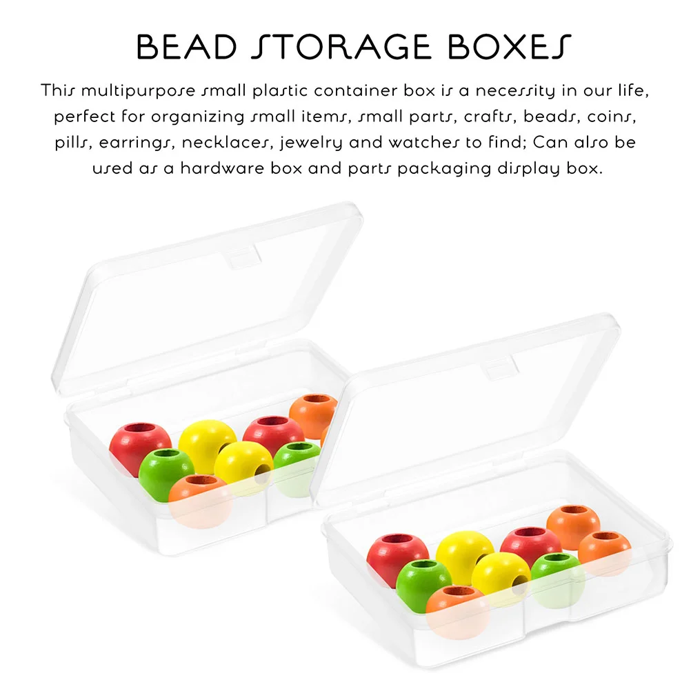 30 Pcs Plastic Storage Boxes Clear Bead Containers Transparent Mini Baskets Hinged Lid Dustproof Lightweight Compact Jewelry