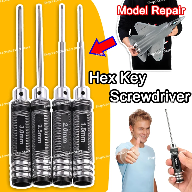 Hot Durable Hex Key Screwdriver Steel Hand Tool Model Airplane Electrician Mechanic Assembly Repair Tools Useful Accessories Set