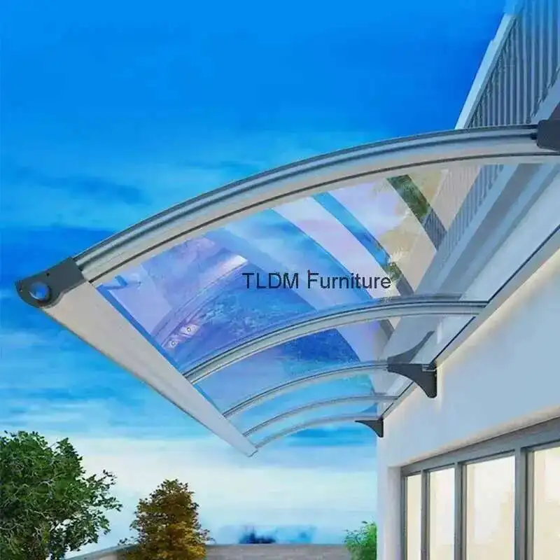

Nordic Home Window Courtyard Eaves Large Sink Aluminum Alloy Gazebos Rainproof Pergola Transparent Plate Awning Garden Pavilion