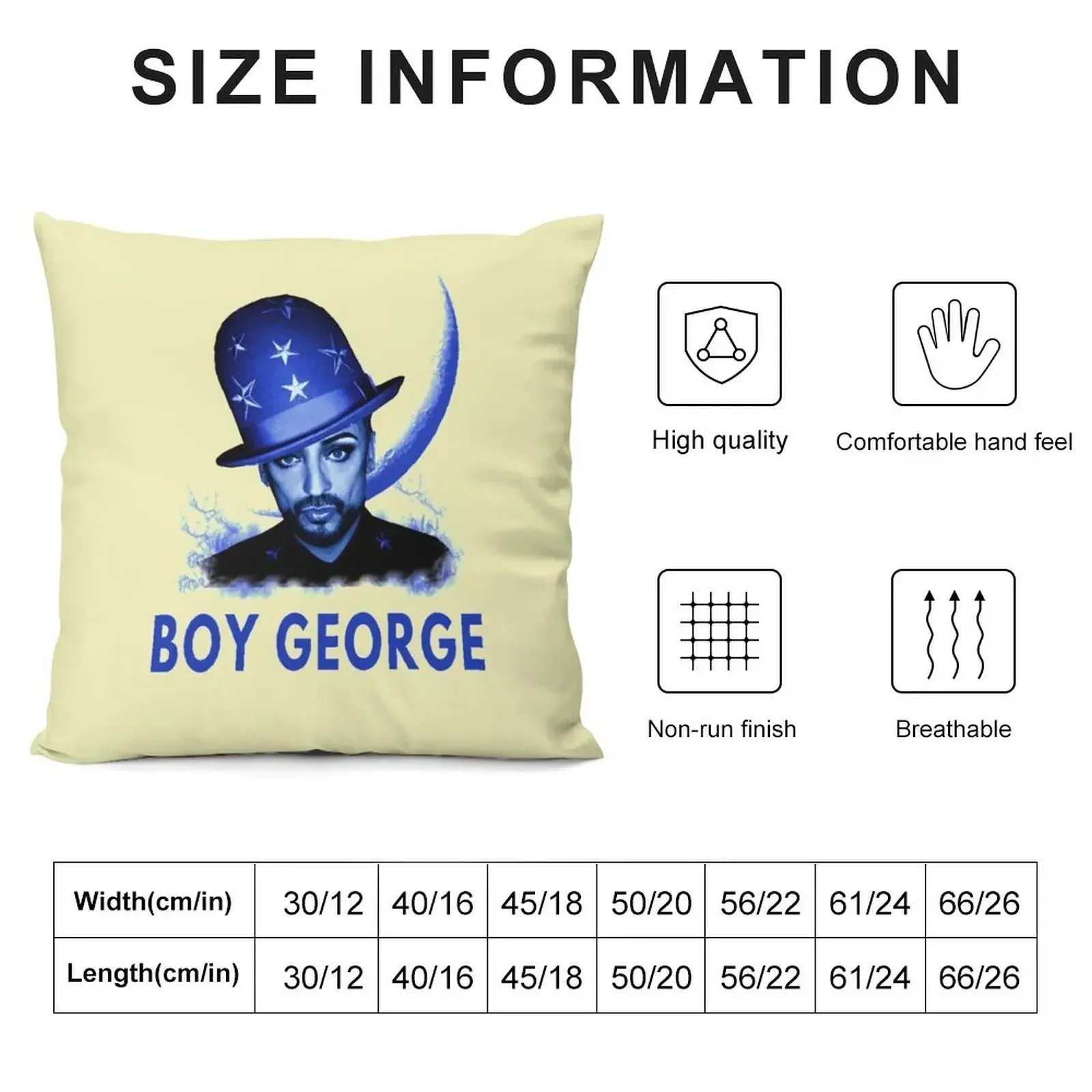 Singer Boy George-blue Throw Pillow Christmas Pillowcase autumn pillowcase Decorative Cover For Living Room pillow