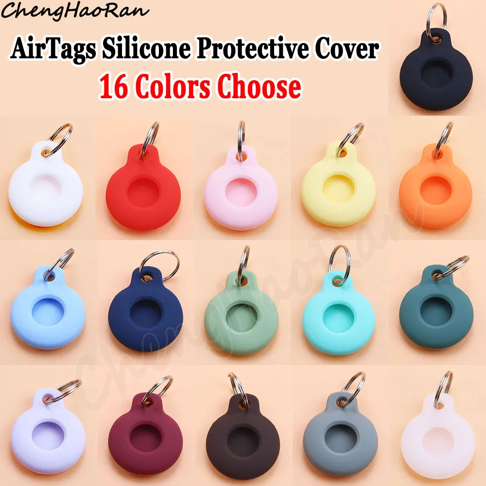 1PC For AirTags Tag Locator Case Bluetooth Tracking Silicone Protective Case Adaptive Keychain Loss Prevention Case Accessory