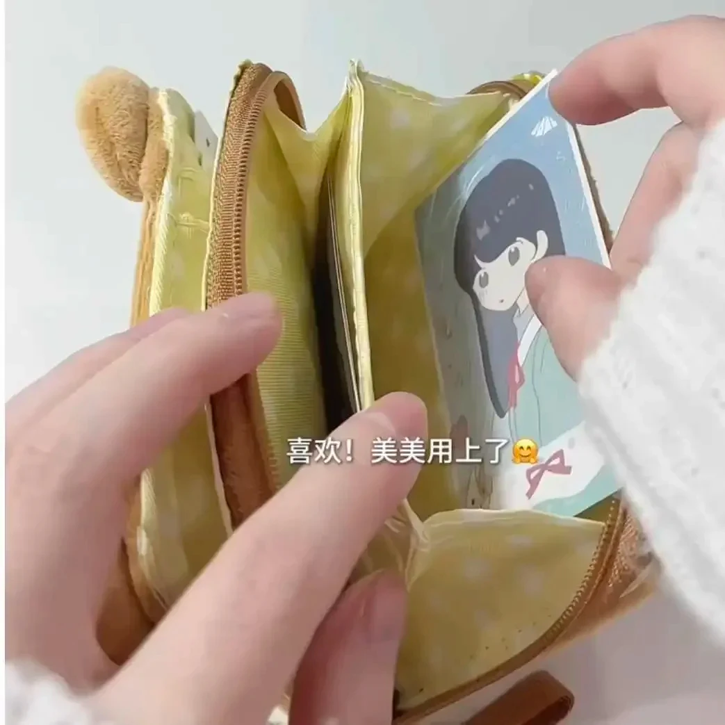 New Anime Kawaii Rilakkuma Girl Mini Plush Hand Holding Coin Wallet 3D Cartoon Portable Ticket Storage Card Pack Birthday Gift