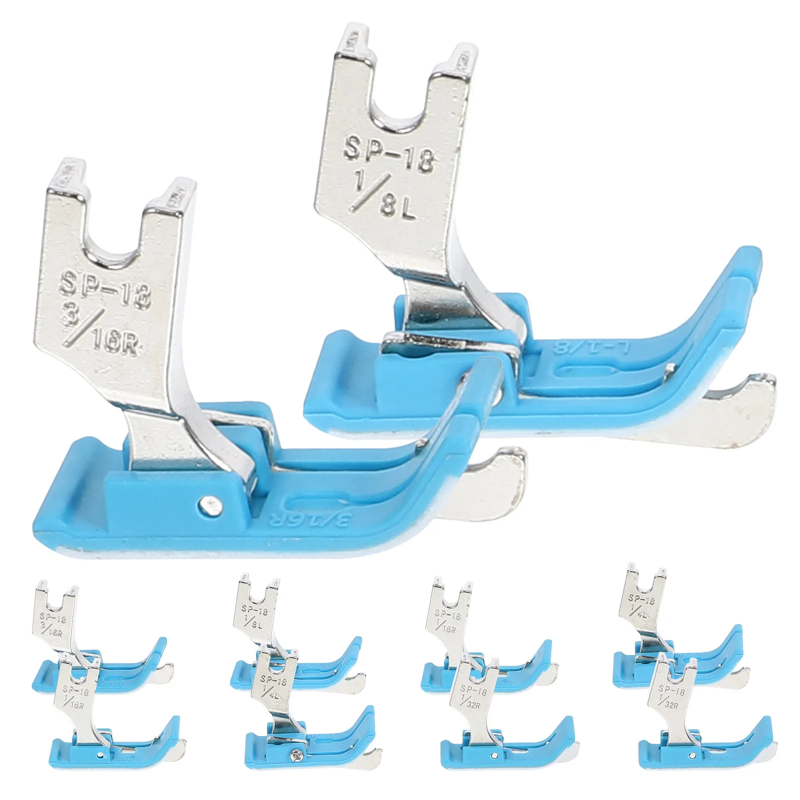 10 peças acessórios para máquina de costura industrial conjunto de pés calcadores bordas limpas cortador de linha embutido impulsionador de eficiência