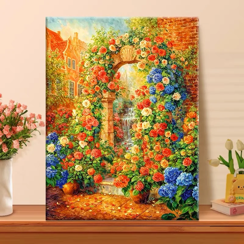 

Алмазная вышивка 5D Mona Garden Beautiful Landscape: Набор для творчества своими руками, современный минималистичный декор для гостиной, картина в раме