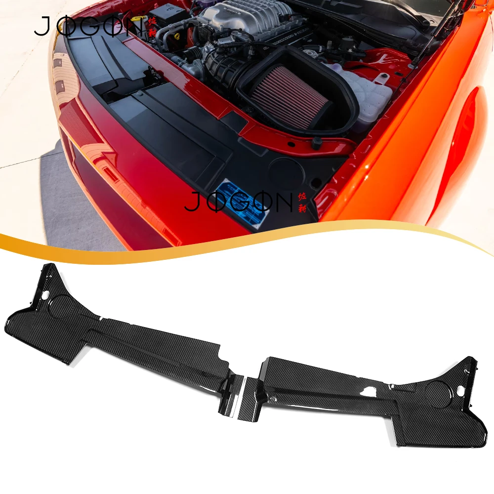 For Dodge Challenger SRT Hellcat 2015-2023 Real Carbon Fiber Coolant Tank Compartment Radiator Decorative Cover Exterior Trim