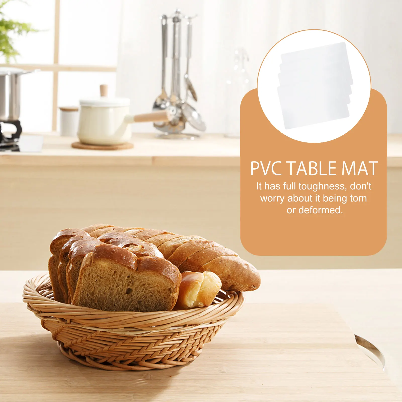 

Waterproof Oil Resistant Placemat PVC Table Mat Clear Dining Decorative Elegant Place Household Accessories