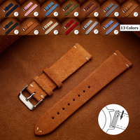 Wristband 20mm 22mm 4mm 16mm 18mm Quick Release Soft Suede Strap Brown Watch Bands Calfskin Bracelet Women&Men Accessories