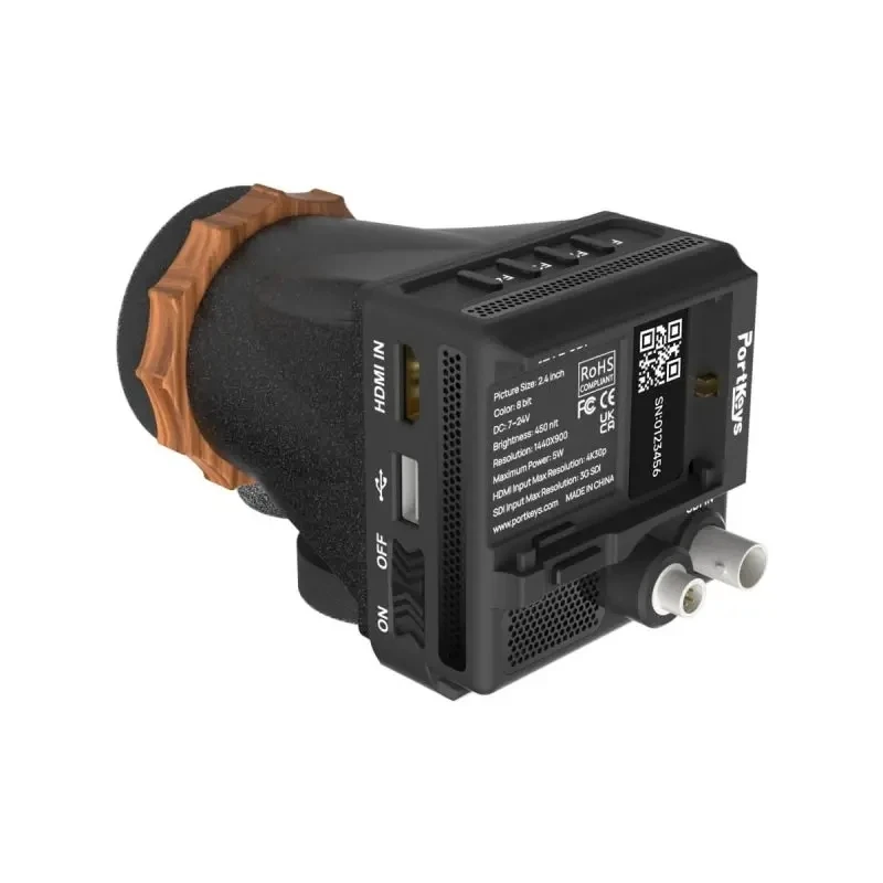 Portkeys LEYE SDI 4K 2.4 بوصة شاشة LCD خارجية EVF 3G-SDI عدسة الكاميرا الإلكترونية 233g Luma Waveform المحمولة المخرج #4